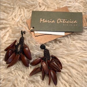 Natural REAL SEED Braided Dangle Earring